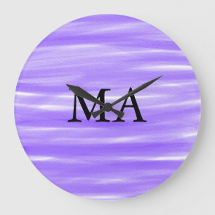 Simple monogram add your name letter man minimal t large clock