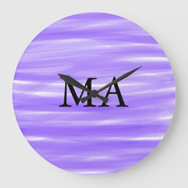 Simple monogram add your name letter man minimal t large clock (Front)