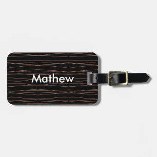 Simple monogram add your name letter man minimal t luggage tag
