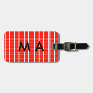 Simple monogram add your name letter man minimal t luggage tag