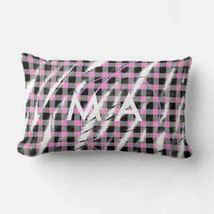 Simple monogram add your name letter man minimal t lumbar pillow