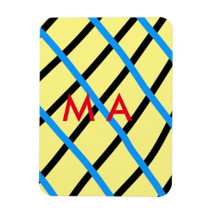 Simple monogram add your name letter man minimal t magnet