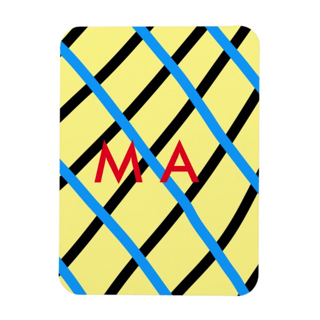 Simple monogram add your name letter man minimal t magnet (Vertical)