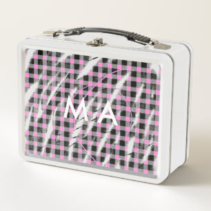 Simple monogram add your name letter man minimal t metal lunch box