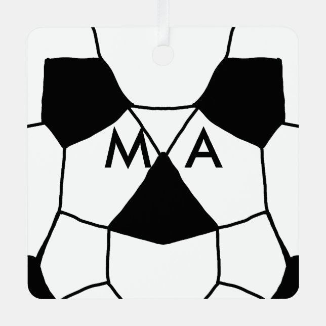 Simple monogram add your name letter man minimal t metal ornament (Front)