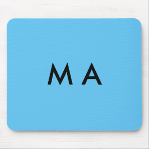 Simple monogram add your name letter man minimal t mouse pad