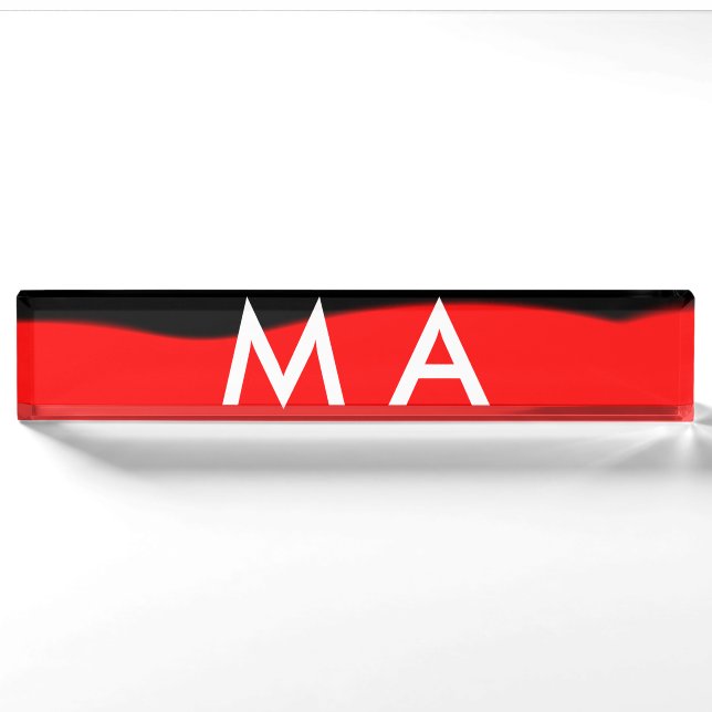 Simple monogram add your name letter man minimal t nameplate (Front)