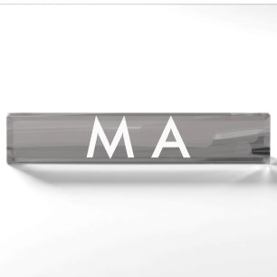 Simple monogram add your name letter man minimal t nameplate