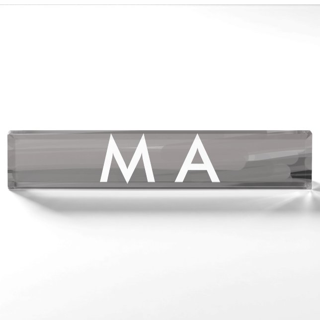 Simple monogram add your name letter man minimal t nameplate (Front)