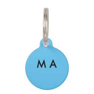 Simple monogram add your name letter man minimal t pet tag
