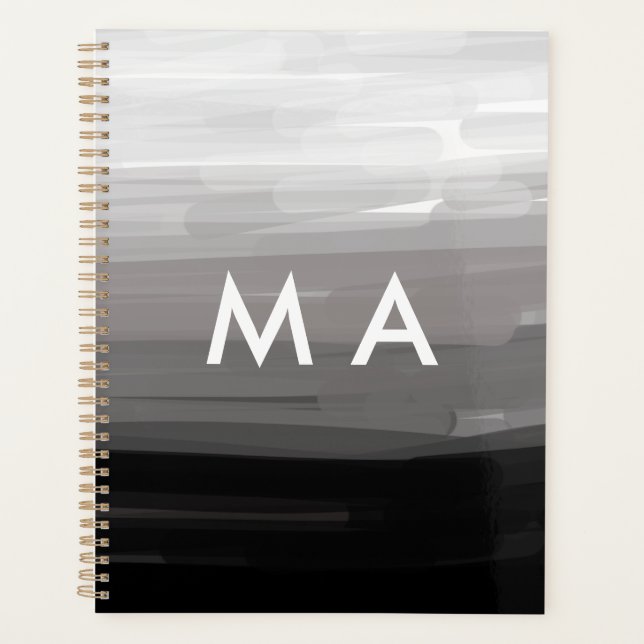 Simple monogram add your name letter man minimal t planner (Front)