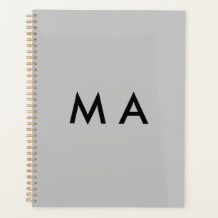 Simple monogram add your name letter man minimal t planner