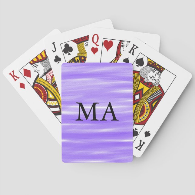 Simple monogram add your name letter man minimal t playing cards (Back)