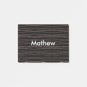 Simple monogram add your name letter man minimal t post-it notes