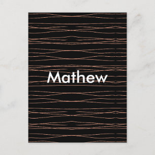 Simple monogram add your name letter man minimal t postcard