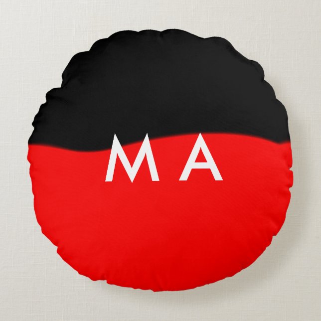 Simple monogram add your name letter man minimal t round pillow (Front)