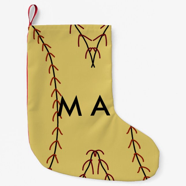 Simple monogram add your name letter man minimal t small christmas stocking (Front)
