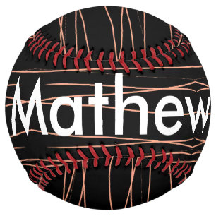 Simple monogram add your name letter man minimal t softball