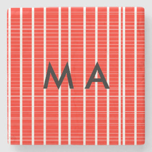 Simple monogram add your name letter man minimal t stone coaster
