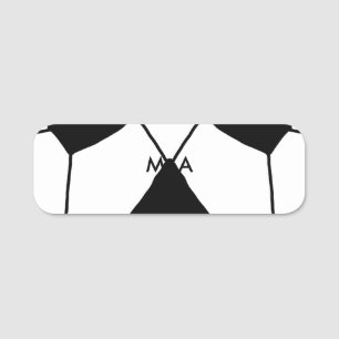 Simple monogram add your name letter man minimal t tag