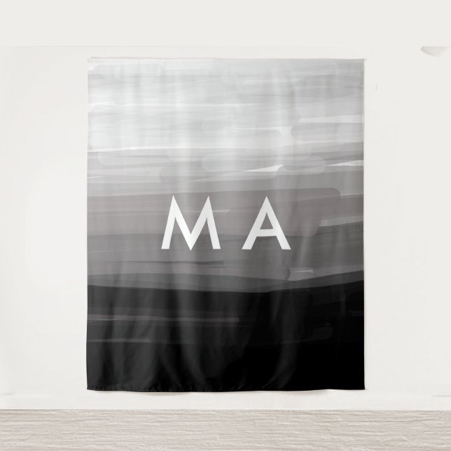 Simple monogram add your name letter man minimal t tapestry (Front)