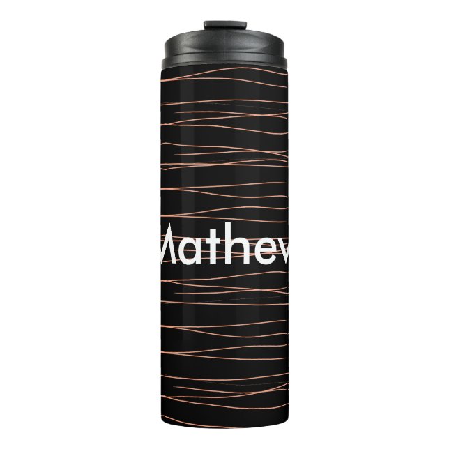 Simple monogram add your name letter man minimal t thermal tumbler (Front)