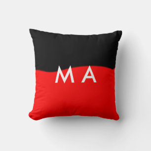 Simple monogram add your name letter man minimal t throw pillow