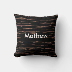Simple monogram add your name letter man minimal t throw pillow