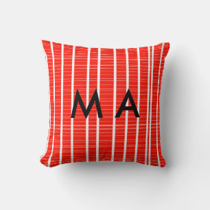 Simple monogram add your name letter man minimal t throw pillow