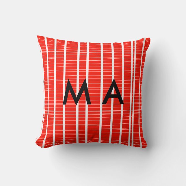 Simple monogram add your name letter man minimal t throw pillow (Front)