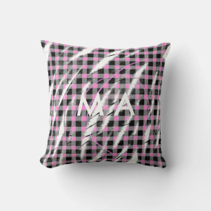 Simple monogram add your name letter man minimal t throw pillow