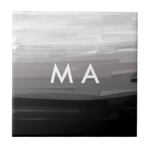 Simple monogram add your name letter man minimal t tile