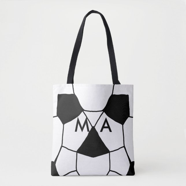 Simple monogram add your name letter man minimal t tote bag (Front)