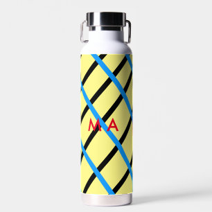 Simple monogram add your name letter man minimal t water bottle