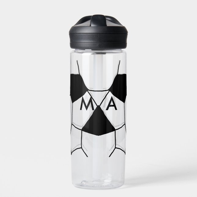 Simple monogram add your name letter man minimal t water bottle (Front)