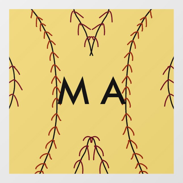 Simple monogram add your name letter man minimal t window cling (Sheet)