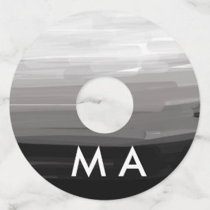 Simple monogram add your name letter man minimal t wine glass tag