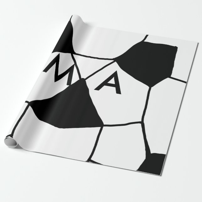 Simple monogram add your name letter man minimal t wrapping paper (Unrolled)
