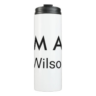 Simple monogram add your name letter man minimal thermal tumbler
