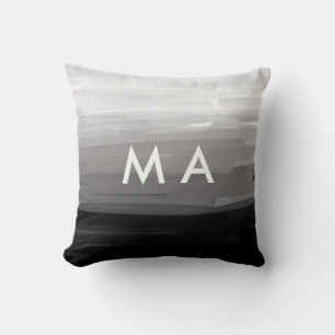 Simple monogram add your name letter man minimal throw pillow