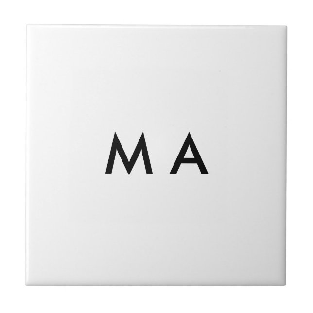 Simple monogram add your name letter man minimal  tile (Front)