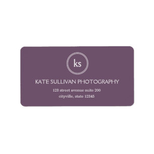 Simple Monogram Address Label
