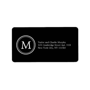 Simple Monogram Address Labels - Customizable Colo