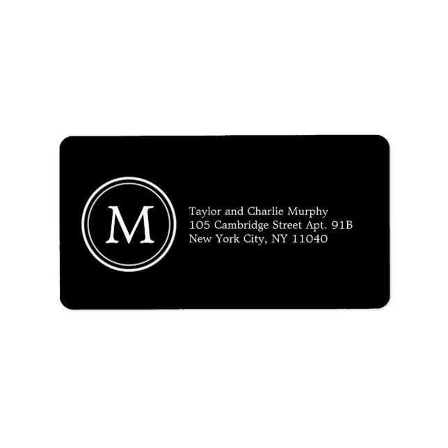 Simple Monogram Address Labels - Customizable Colo (Front)
