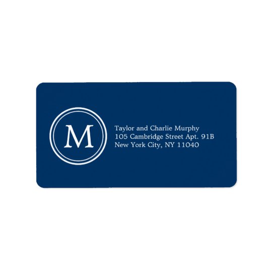Simple Monogram Address Labels Customizable Colour