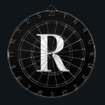 Simple Monogram Black and White Dartboard<br><div class="desc">This is a simple, modern, personalized monogram design. This stylish design is in classic black and white with stylish typography. It's perfect for a personalized darts / sporting games gift or ideal as a gift for yourself. Simply add your initial letter by typing it into the personalize this text box....</div>