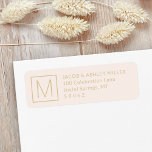 Simple Monogram Blush Pink & Gold Return Address<br><div class="desc">Add chic sophisticated style to correspondence with elegant custom monogrammed blush pink and gold return address labels. All text on this template is simple to personalize for any occasion. The modern minimalist design features your initial, name and address printed with simple classic typography. Please note that gold is printed colour,...</div>