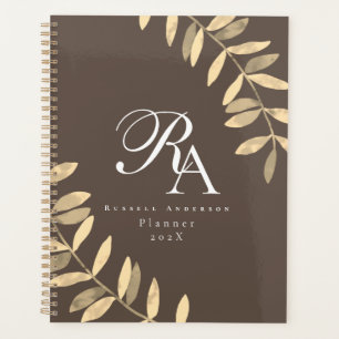 Simple Monogram Brown Planner