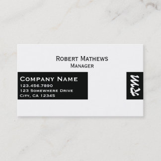 Simple Monogram Business Card
