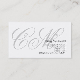 Simple Monogram Business Card For Professionals